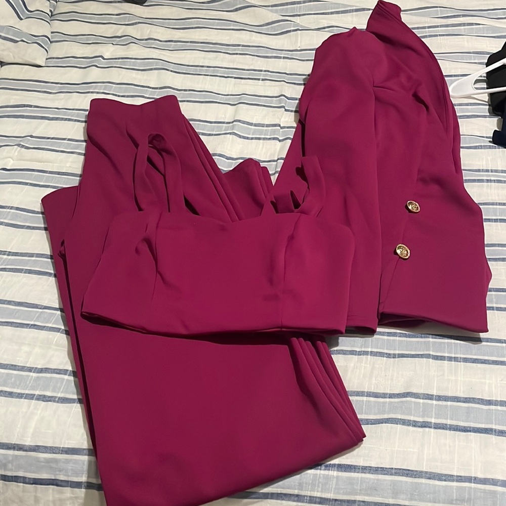 Blazer pant set with top